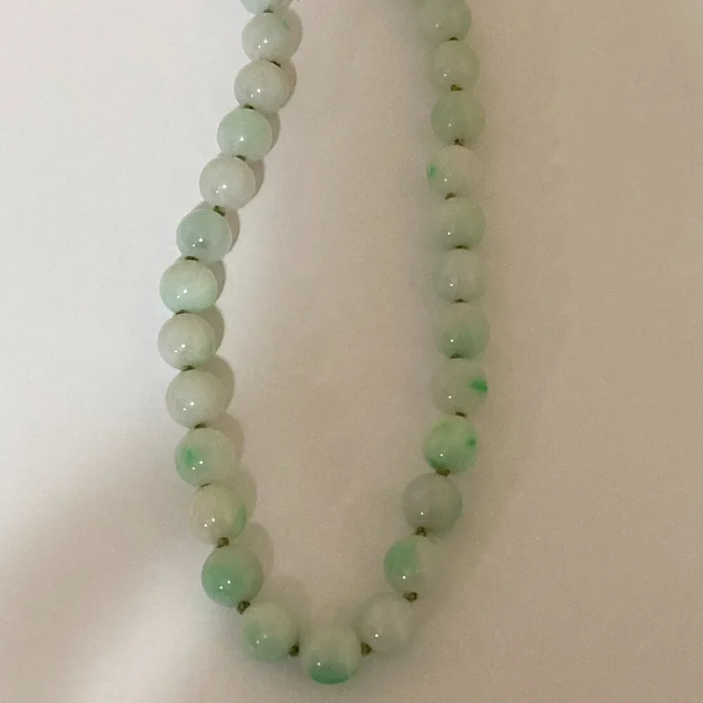 14k Yellow Gold Mings Hawaii Jade Choker Necklace 13" - Picture 8 of 8
